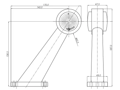 WAS LED Sidemarkeringslys Højre 12-24V med 45° Gummiarm Hvid/Rød - Billede 2