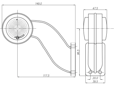 WAS LED Sidemarkeringslys 12-24V Venstre Hvid/Rød ECE-Godkendt - Billede 2