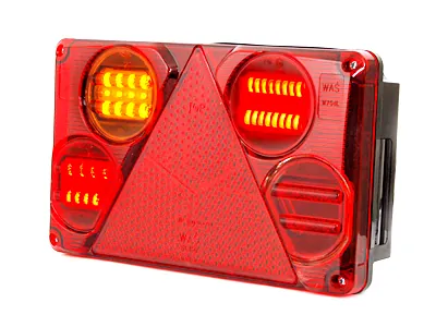 WAS LED Baglygter til Trailer Venstre 12-24V med Trekantreflektor - Ledekstralys.dk