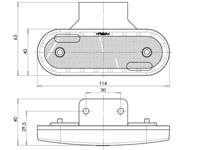 WAS LED Sidemarkeringslys Amber 12-24V med 90° Monteringsbeslag - Billede 4