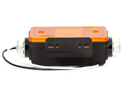 WAS LED Sidemarkeringslys 24V Ravgul med Klare/Røde LED'er - 154mm - Billede 3