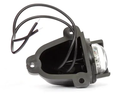 WAS LED Nummerpladelys 12-24V Sort Gummi med Forlængerstykke ECE-godkendt - Billede 2