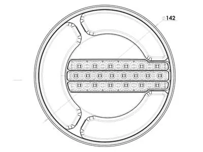 LED Baglygte 12-24V med Dynamisk Blinklys og Neon Positionslys ø142mm - Billede 2