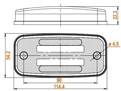 WAS LED Sidemarkeringslys med Blinklys 12-24V Neon-Effekt Ravgul - Billede 5