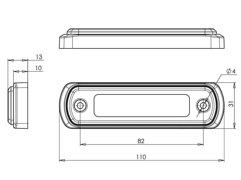 WAS LED Sidemarkeringslys Amber 12-24V 110mm - Billede 5