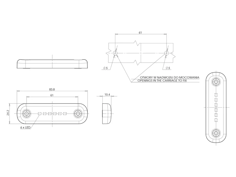 LED Dekorationslys 12-24V 48lm - Kompakt Overflademonteret Tuninglys til Biler - Billede 6
