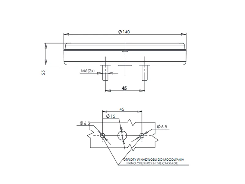Was LED Baglygte Multifunktion 12/24V ø140mm - Position, Stop og Blinklys - Billede 2