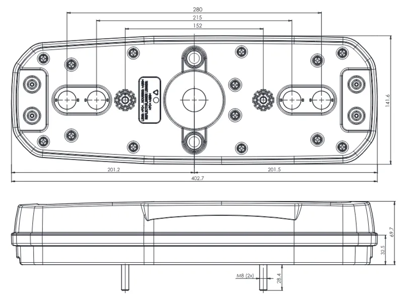 Was LED Baglygte Multifunktion 12/24V - Sort med Dynamisk Blinklys - Billede 2