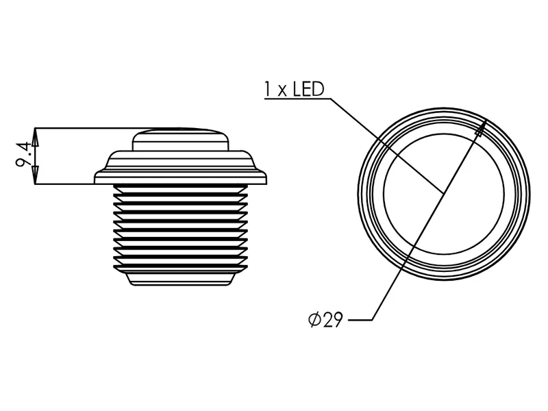 WAS LED-sideblinklys gul 12V ø 29 mm - Billede 4