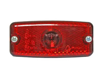 Sidemarkeringslys Rød med Reflektor - 86x38mm - SV8.5 Sokkel - Ledekstralys.dk