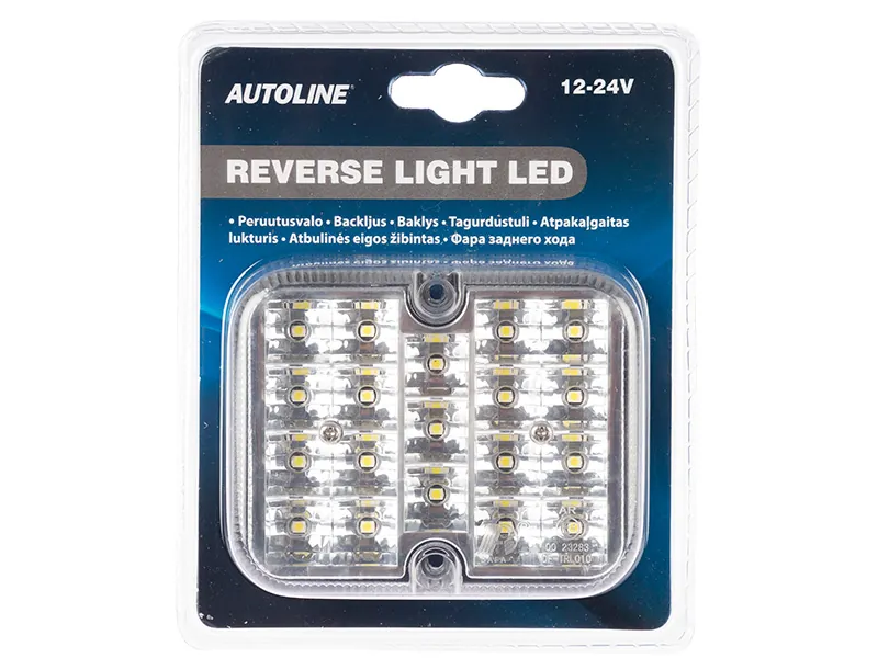 AUTOLINE LED-bakgearslys 12-24V med 19 LED - E-godkendt 100x80mm - Billede 3
