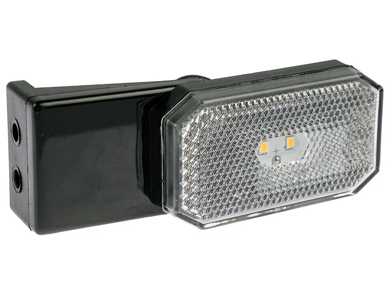 AUTOLINE LED Sidemarkeringslys Hvid 12-24V med Reflektor og Holder - Ledekstralys.dk