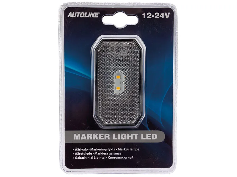 AUTOLINE LED Sidemarkeringslys Hvid 12-24V med Reflektor og Holder - Billede 3