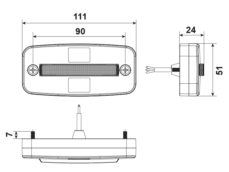 TRUCKVISION LED Sidemarkeringslys med Blinklys 12-24V - 6 LED - Billede 7
