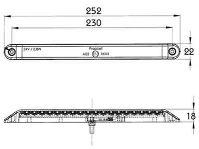 Proplast LED Baglygte 12V Slim Line med 18 High Power LED - ECE & ADR Godkendt - Billede 2