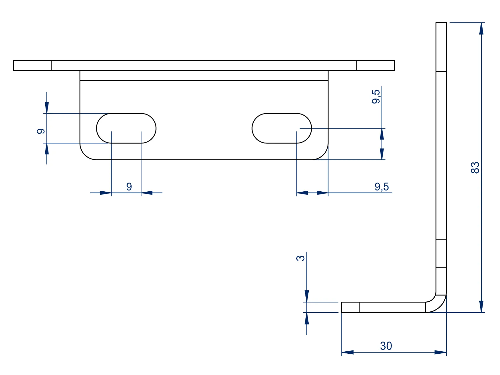 Klemmefæste til Sidemarkeringslys - Rustfrit Stål 90mm Skrueafstand - Volvo/Scania - Billede 3
