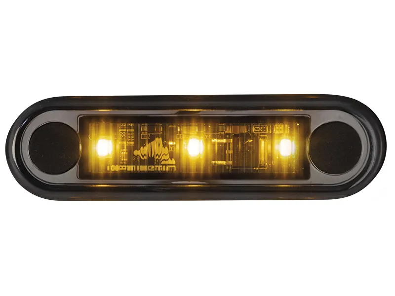 Optibeam Dark Phantom LED-positionslys gul 79,5 x 22,5 mm, 5 m ADR-kabel - Ledekstralys.dk