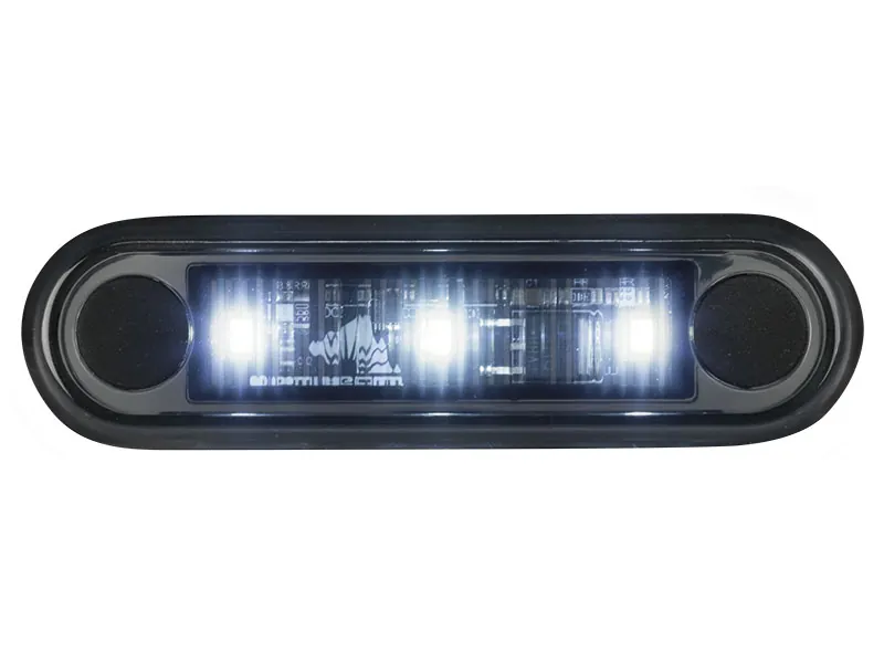 Optibeam Dark Phantom LED-positionslys hvid 79,5 x 22,5 mm, 5 m ADR-kabel - Ledekstralys.dk