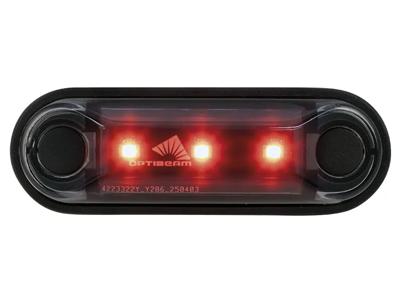 Optibeam Dark Phantom LED-positionslys rød 85,4 x 28,1 mm, 0,5 m ADR-kabel - Ledekstralys.dk