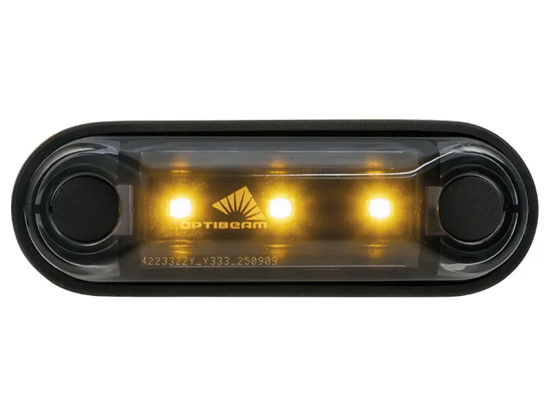 Optibeam Dark Phantom LED-positionslys gul 85,4 x 28,1 mm, 5 m ADR-kabel - Ledekstralys.dk