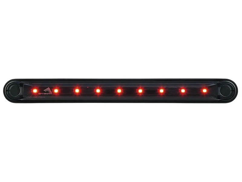 Optibeam Dark Phantom LED-positionslys rød 239,4 x 24,6 mm, 0,5 m ADR-kabel - Ledekstralys.dk