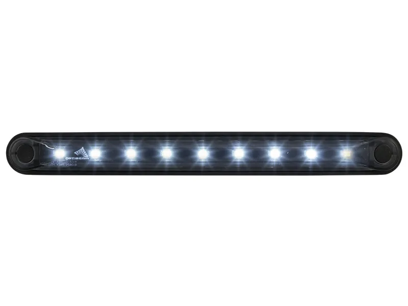 Optibeam Dark Phantom LED-positionslys hvid 239,4 x 24,6 mm, 5 m ADR-kabel - Ledekstralys.dk