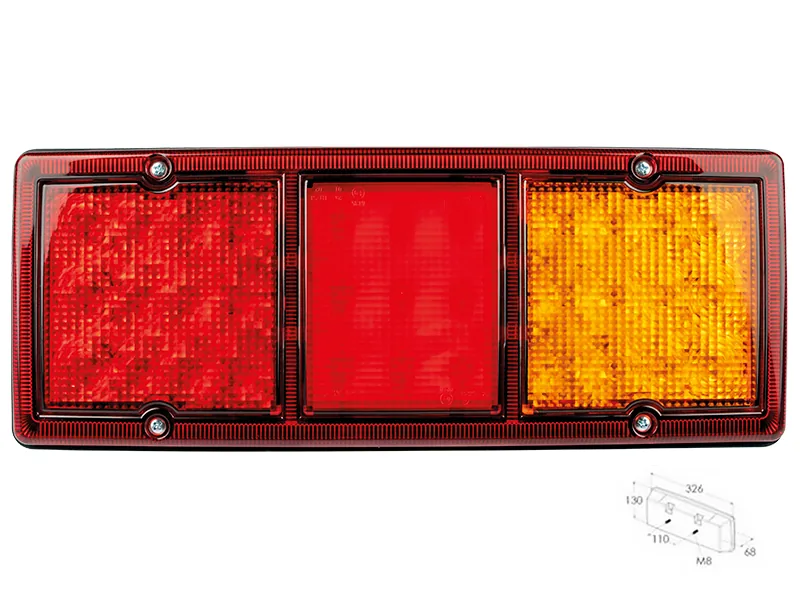 LED Baglygte 3-Kammer 9-36V til Lastbil Trailer Campingvogn - Billede 2