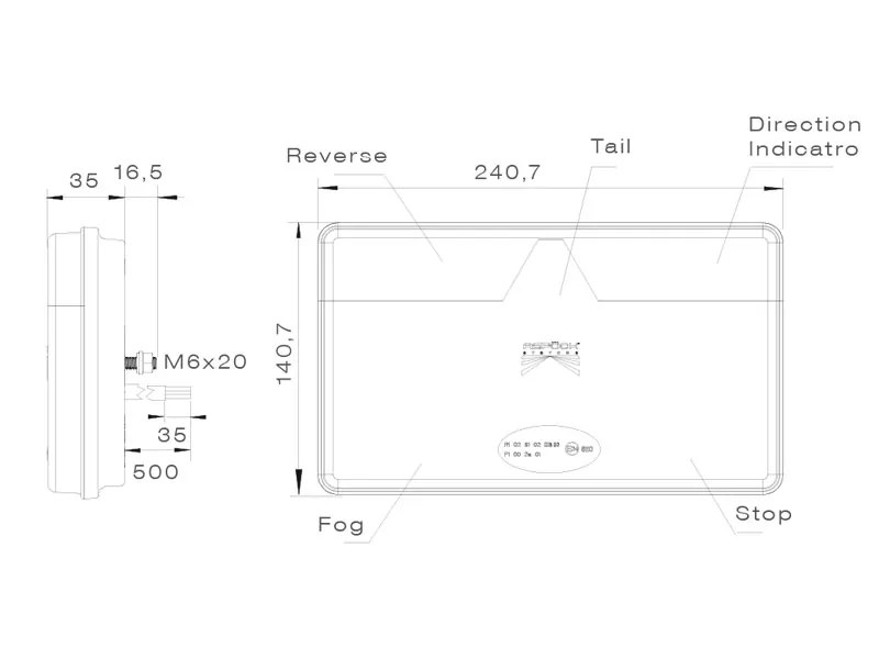 Aspöck LED Baglygte til Trailer Højre 9-32V med Blinklys, Bremselys og Tågelys - Billede 2