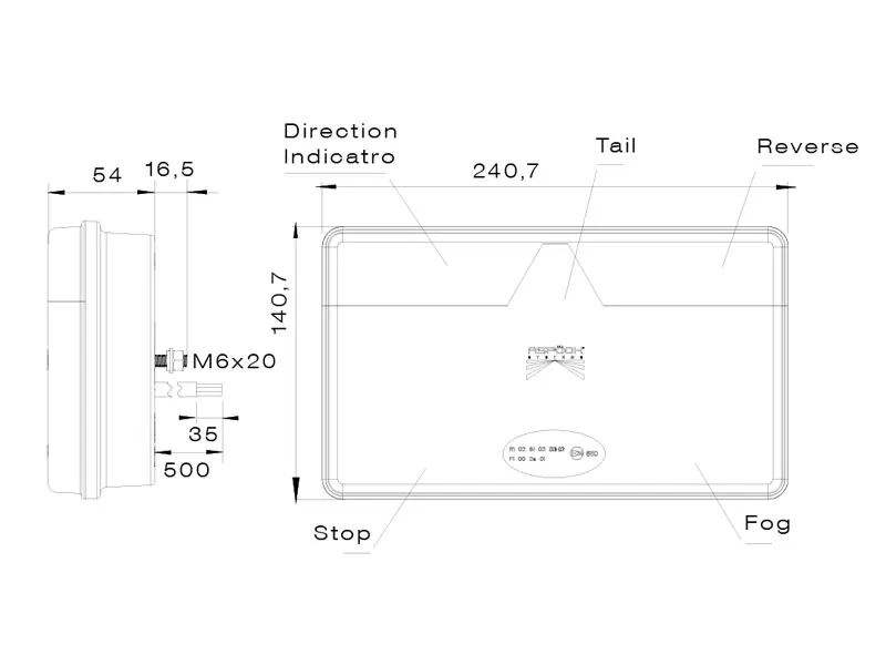 Aspöck LED Baglys til Trailer Venstre 9-32V med Blinklys og Bakgear - Billede 2