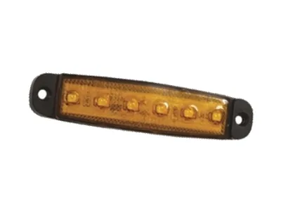 LED Sidemarkeringslys Amber 12-24V 6xLED E-godkendt Overflademontage - Ledekstralys.dk