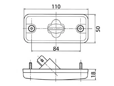 Sidemarkeringslys Ravfarvet til Iveco Stralis/Trakker - 110x50mm med Reflektor - Billede 2