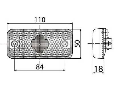 LED Sidemarkeringslys Amber 24V 4 LED'er med Reflektor - Volvo Bus - Billede 2