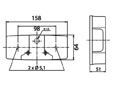 Vignal 2-kammer Baglygte Venstre med Nummerpladely 158x64x51mm BA15s - Billede 2
