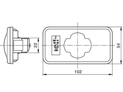 VIGNAL LED Sidemarkeringslys 24V Amber - 102x54mm med Reflektor - Billede 2