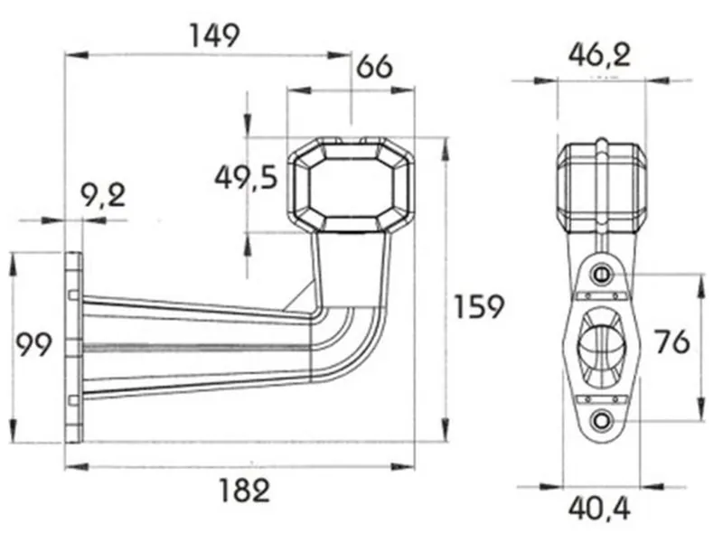 PROPLAST LED Sidemarkeringslys 24V - Hvid/Rød med Gummiarm og ADR-godkendelse - Billede 2