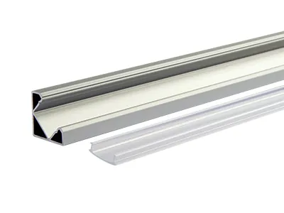 Aluminium LED-profil vinkel 1m - til LED strip med mælket cover - Ledekstralys.dk