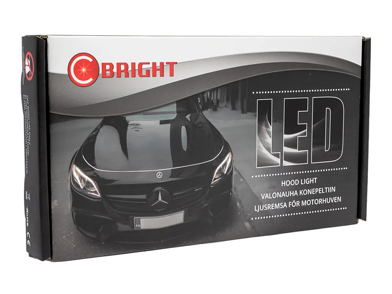 LED Bonnet Light Strip Hvid 180cm 11-15V - Motorhjelme Lysstrip til Biltuning - Billede 4