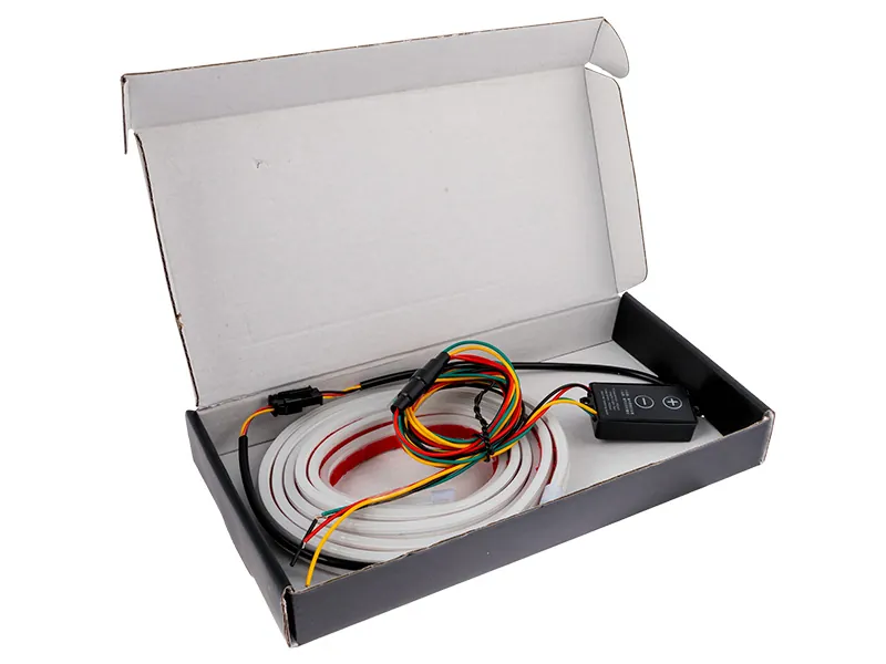 LED Motorhjelm Lysstrip Orange/Hvid 180cm 11-15V - Tuning Belysning - Billede 4