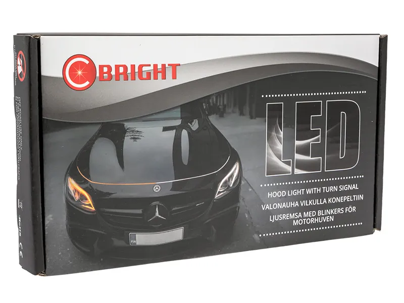 LED Motorhjelm Lysstrip Orange/Hvid 180cm 11-15V - Tuning Belysning - Billede 5