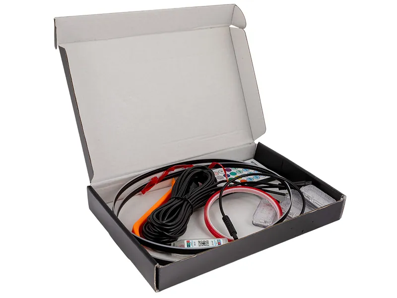 LED RGB Interiør Lyspakke til Bil - USB Tilslutning med Fjernbetjening og APP Styring - Billede 5