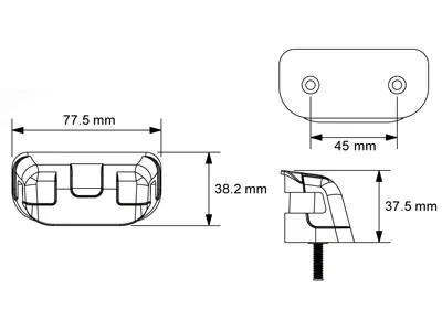 LED Nummerpladebelysning 12-24V Sort ECE-Godkendt 77.5x37.5mm - Billede 2