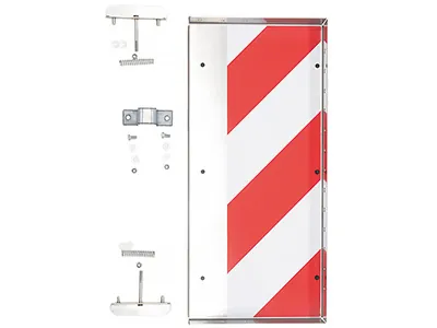 Bredlastskilt Ekstra Bred Venstre Bagmonteret - 250x530mm Rustfrit Stål - Ledekstralys.dk