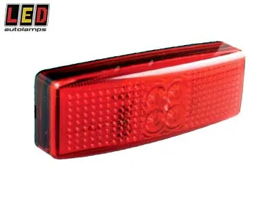 LED Autolamps Sidemarkeringslys Rød 12-24V 4 LED med Reflektor - Ledekstralys.dk
