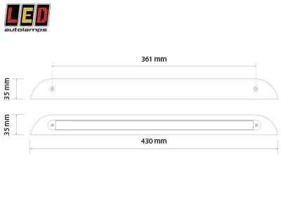Led Autolamps Hus til LED Dørindgangsbelysning 12-24V Hvid 430mm - Billede 2