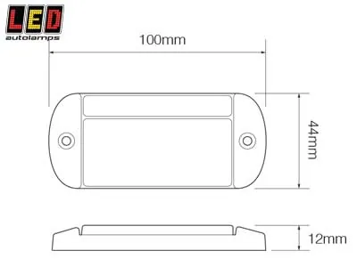 LED Autolamps Sidemarkeringslys Hvid 12-24V - Ekstra Slank 12mm - Billede 2