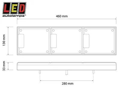 LED Autolamps LED Baglygte 460mm 12-24V - Kombination Stop/Blink/Bak - Billede 2
