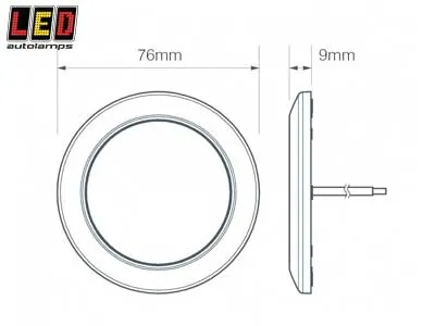 LED Autolamps LED Kabinebelysning 12V 170lm Varm Hvid - Ultraflad 9mm Krom - Billede 2