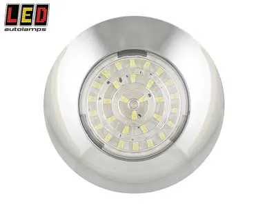 LED Autolamps LED Kabinebelysning 12V 75lm - Krom Dome Lampe - Ledekstralys.dk