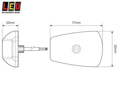 LED Autolamps LED-Side Signallys Par Amber 9-32V 52x77mm - Billede 3