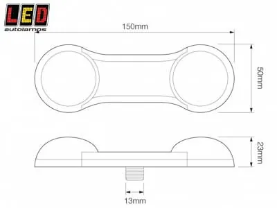 LED Autolamps DogBone Kombinationslampe 12V - Tvillingepakke med Stop/Bak/Blinklys - Billede 2